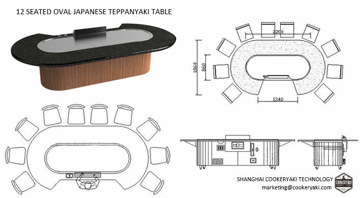 Oval Shaped Teppanyaki Table