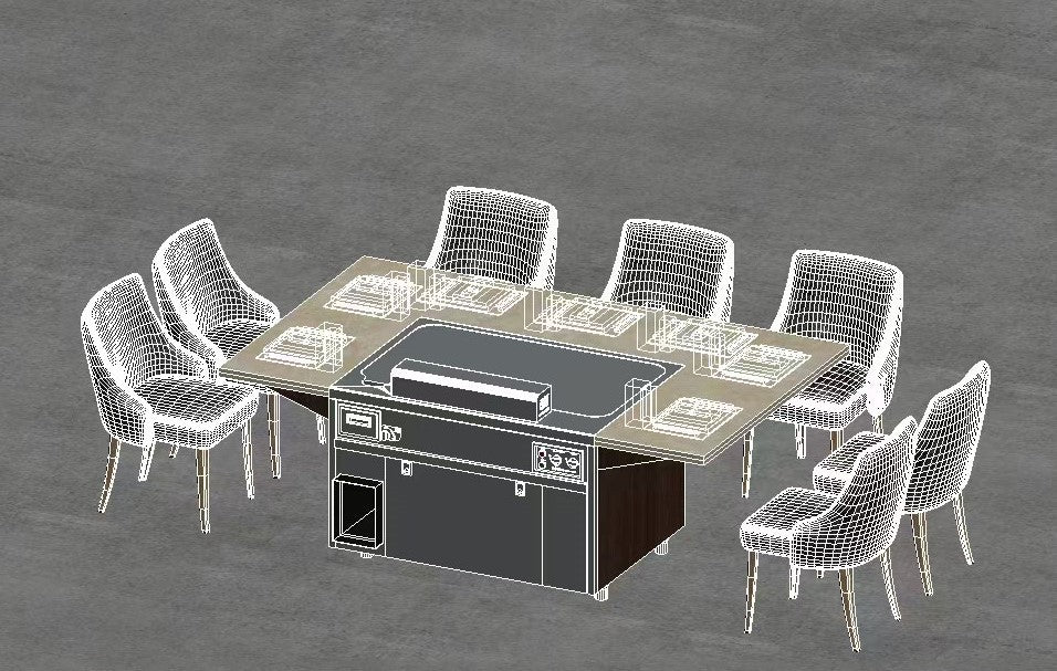 Rectangle Shaped Teppanyaki Table